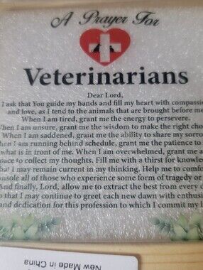 A Prayer for Veterinarians Decorative Wall Plaque - White and Red